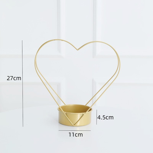 Cesta De Flores De Metal En Forma De Corazón Para Arreglos F