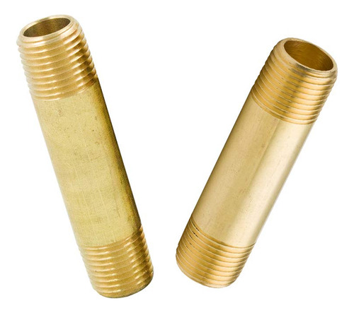 Brass Pipe Fitting, Long Nipple, 1/4  Npt Male X 1/4  N...