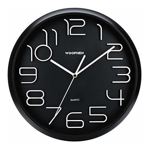 Woophen - Reloj De Pared De 13 Pulgadas, Fácil De Leer, Con 