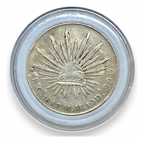 Auténtica Moneda De Plata 8 Reales Chihuahua Ca Mm 1887