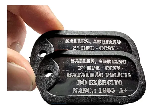 タカドッグタグ 2 Dog Tag Dogtag Aço Inox Identificação Militar Com Gravação