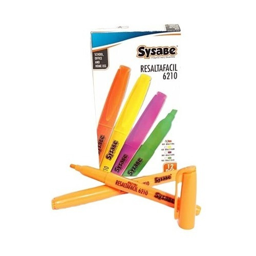 Resaltador Highlighter Sysabe Mod. 62100 Color Naranja