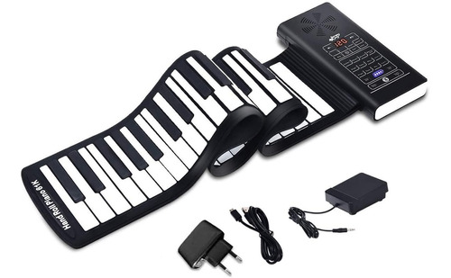 Kit Teclado Piano Flexible 88 Teclas Silicona Midi Bluetooth