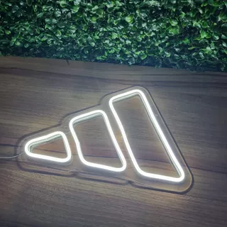 Placa Luminária/painel Neon Led - adidas 31x19cm