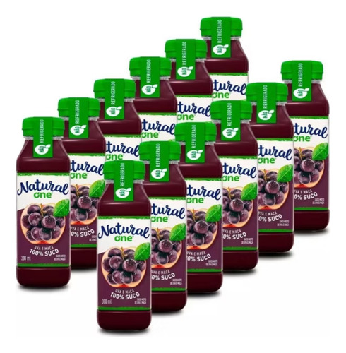 Kit 12un Suco De Uva E Maça Natural One 180ml