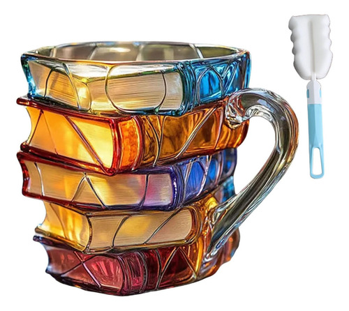 Unique Books Stack Coffee Cup, Painted Book Mug, Novelty 3d