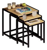 Comprar Set De 3 Mesas De Centro Para Sala De Madera Mdf Mubson Mesa Color Beige