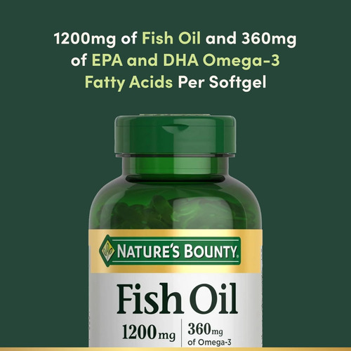 Aceite De Pescado 1200 Mg Nature's Bounty 200 Cápsulas Sin Sabor