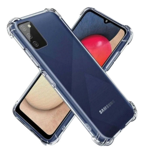 Funda Para Samsung A03s Transparente Alto Impacto + Vidrio 