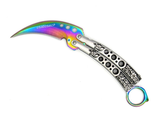 Karambit Butterfly Fade, Rainbow, Azul, Dourado Csgo Coleção