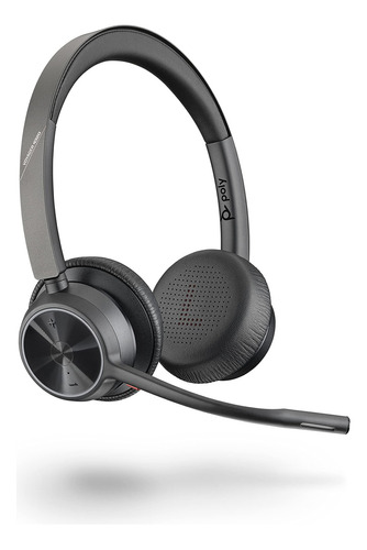 Plantronics Poly - Voyager 4320 Uc Wireless Headset Headphones With Boom Mic - Connect To Pc/mac Via Usb-a Bluetooth Adapter, Cell Phone Via Bluetooth - Works With Teams, Zoom & More