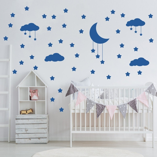 Adesivo Decorativo De Parede Quarto Infantil Nuvens Cor Branco