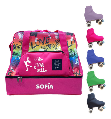 Imagen 1 de 9 de Bolso Patin Cajón Estampado Yuco + Cubrebota + Personalizado