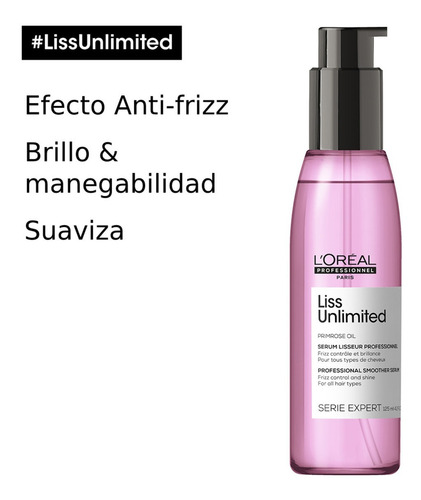 Sérum Anti-frizz Cabello Liso Liss Unlimited 125ml L'oréal