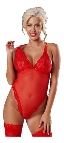 Body Tul Y Encaje 3 Tiras Clandestine 4114 Rojo - Fun*