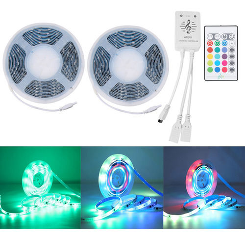 Tira Luces Led Rgb Multicolor Neón 10m Con Control Música