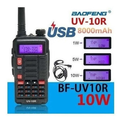 Walkie-talkie Talkie Baofeng Uv10r De 10 W De Largo Alcance