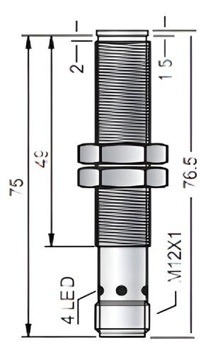 Sensor Óptico M12 0-0.2 Mts Pnp N.a.+n.c. Conector M12