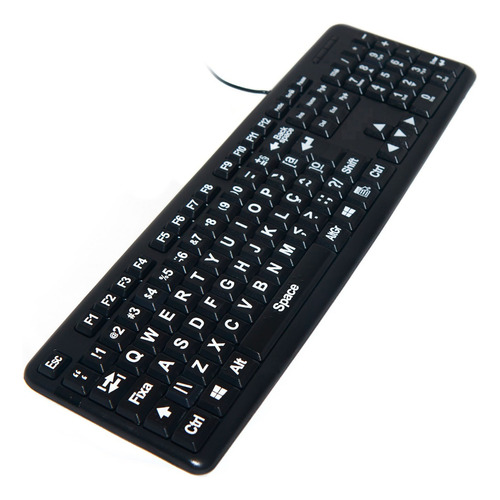 Teclado Braille Ampliado Baixa Visão Adaptado Alto Contraste