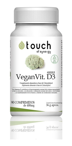 Touch Of Synergy - Vitamina D3 Vegana 4000 Ui 90 Comprimidos