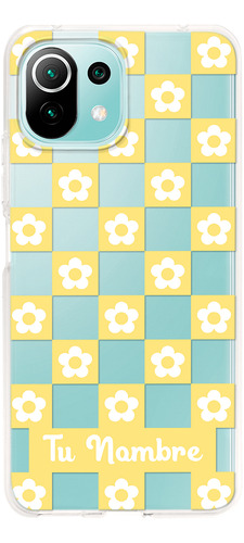 Funda Para Xiaomi Para Mujer Flores Cuadros Con Tu Nombre