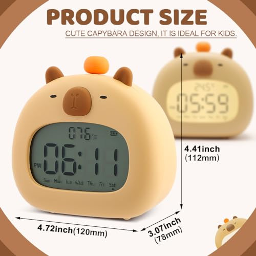 Reloj Despertador Infantil Capybara Con Luz Nocturna