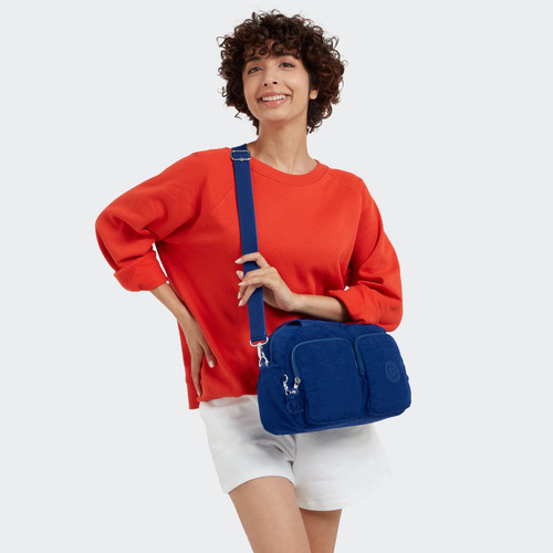Bolsa De Hombro Kipling Cool Defea Original Color Deep sky blue Diseño de la tela Liso