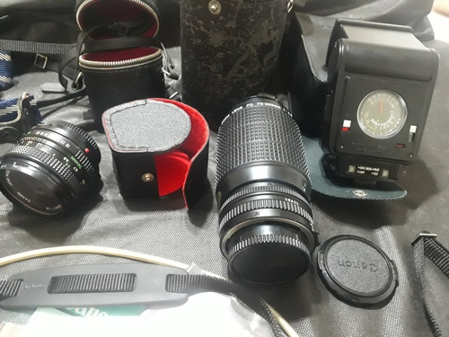 Máquina Fotográfica Canon Antiga + Acessórios