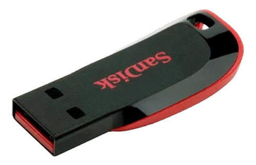 Memoria Usb Sandisk Cruzer Blade 64gb 2.0 Negro Y Rojo