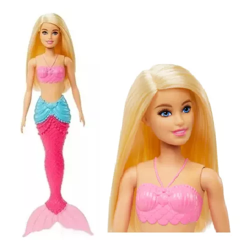 Barbie Sereia Loira com Cauda Rosa - Mattel 