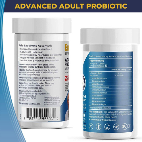 Endomune Advanced Adult Multi-strain Probiotic Supplement Wi