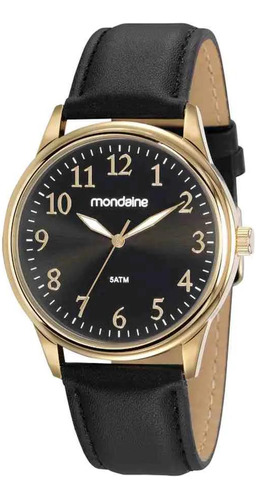 Relógio Mondaine Masculino Dourado Puls. Couro 99546gpmvdh2