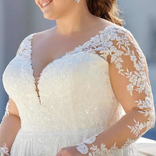 Vestido De Noiva Plus Size Modelo Princesa Renda Harvy