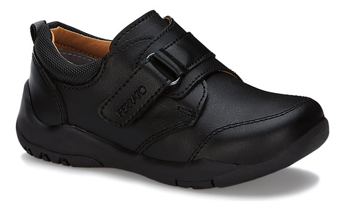 Zapato Escolar School Ferrato  Velcro Para Niña Negro