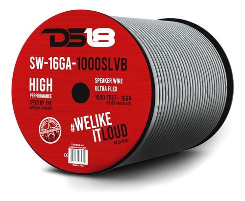 Ds18 Sw-16ga-1000slvb 16-ga Car Audio Speaker Wire 1000 Ccc