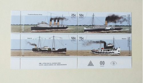 Argentina. Serie Completa Flota Fluvial (2006). Mint