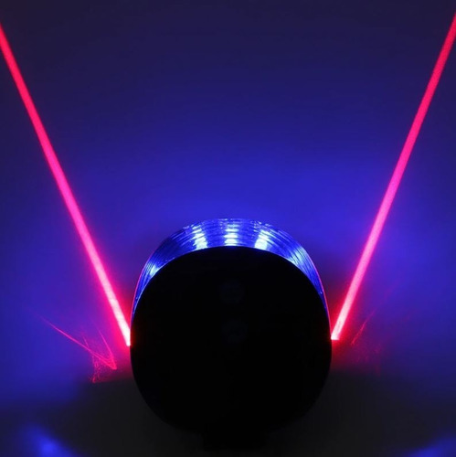 Imagem 2 de 7 de Pisca Pisca Led Azul P Bike Traseiro C Raio Laser 9 Modos V2