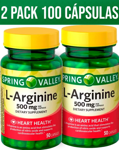 Super Pack Arginina 500mg 100 Caps | Productor Oxido Nítrico
