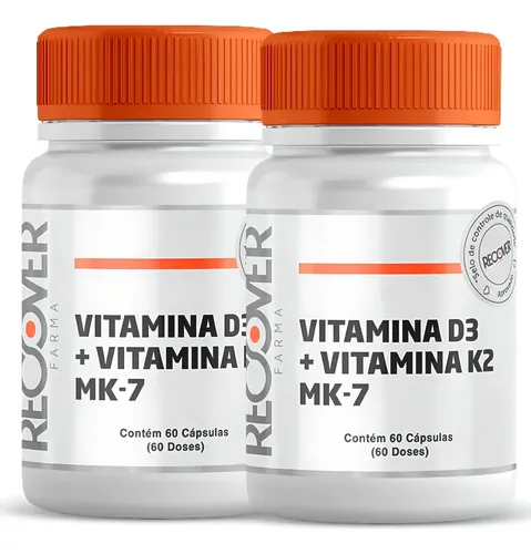Recover Farma Vitaminas D3 K2 Mk-7 10000 UI 200 mcg 120 Cápsulas ...