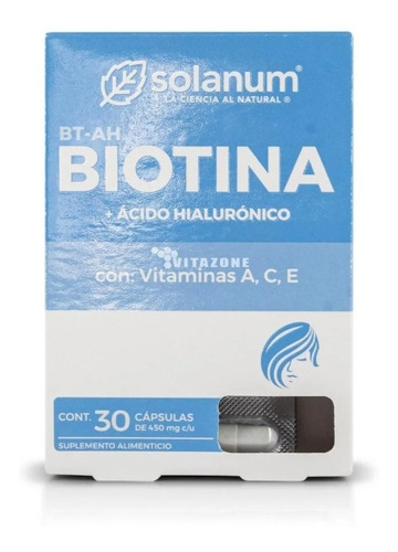 Biotina Ácido Hialuronico 30 Cápsulas Solanum