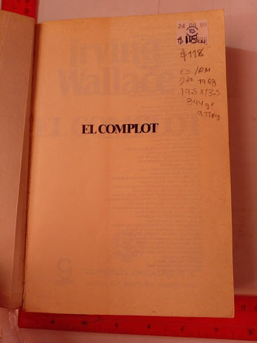 Dos Ejemplares El Hombre El Complot Irving Wallace (Usado)