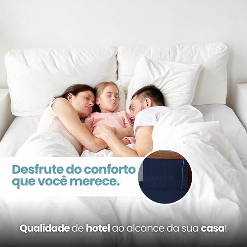 Jogo De Cama 4 Peças Casal C/ Fronha Percal 400 Fios Ponto Palito Extra Macio Suave Cor Azul Marinho Premium