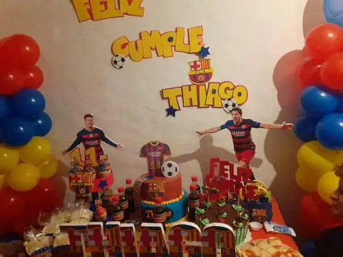 Cartel Atras Torta Barcelona Psg Futbol Club Goma Eva