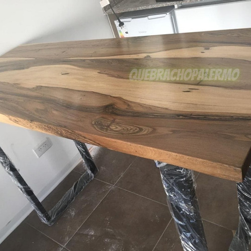 Imagen 2 de 5 de Tabla Barra Desayunadora Madera Laqueada Guayubira 40x120
