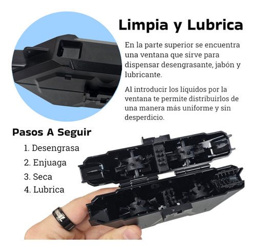 Kit Cepillo Con Imán Limpiar Y Engrasar Cadena Mtb Ciclismo Negro