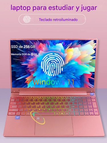 Intel N4000 8gb 256gb 14.1 Pulgadas De Laptop De Estudiantes Rosa