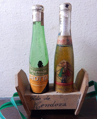 2 Botellitas Miniatura Marsala De Solera Y Málaga Soleado