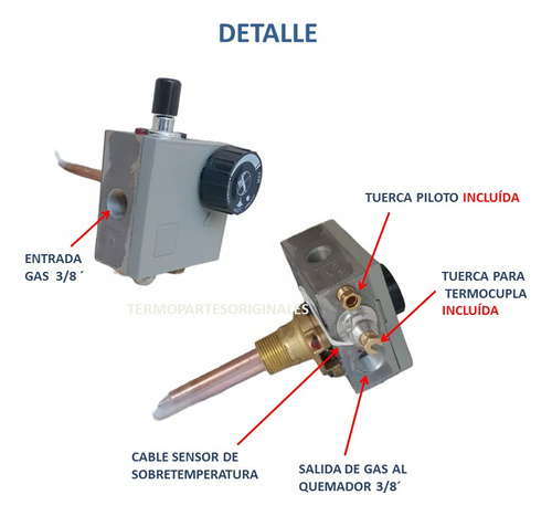 Termostato Para Termotanque Saiar Sherman Sit Ac2 Gas