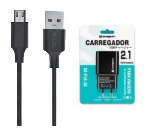 Kit Carregador Para Asus Max Shot Cabo Usb V8 E Fonte