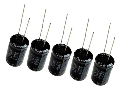 5x Condensador Electrolítico De Impedancia Radial 22uf 400v